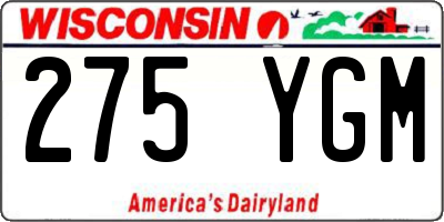 WI license plate 275YGM
