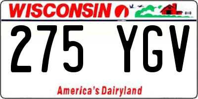 WI license plate 275YGV