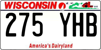 WI license plate 275YHB