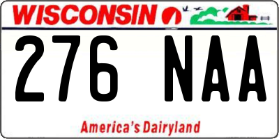 WI license plate 276NAA