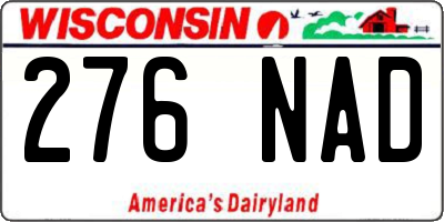 WI license plate 276NAD
