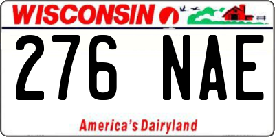 WI license plate 276NAE