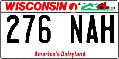 WI license plate 276NAH