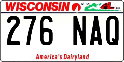 WI license plate 276NAQ