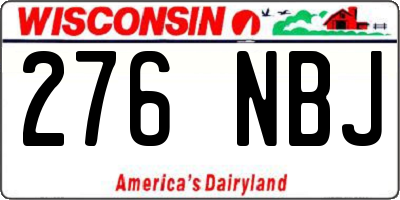 WI license plate 276NBJ