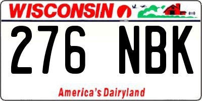 WI license plate 276NBK