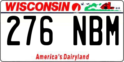 WI license plate 276NBM