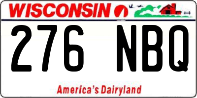 WI license plate 276NBQ