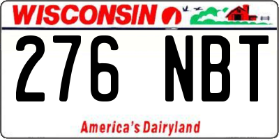 WI license plate 276NBT