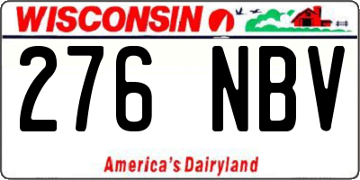 WI license plate 276NBV