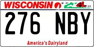 WI license plate 276NBY