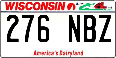 WI license plate 276NBZ