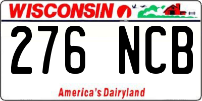 WI license plate 276NCB