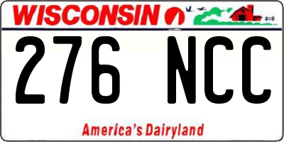 WI license plate 276NCC