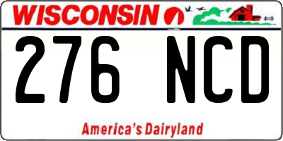 WI license plate 276NCD