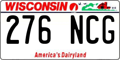 WI license plate 276NCG