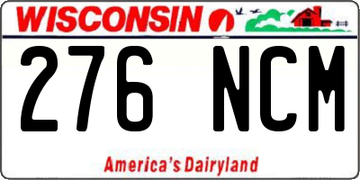 WI license plate 276NCM