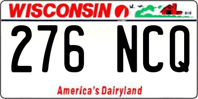 WI license plate 276NCQ