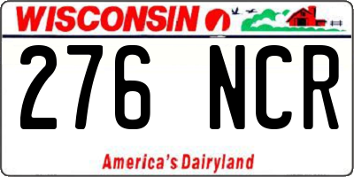 WI license plate 276NCR