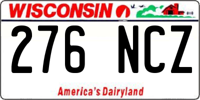 WI license plate 276NCZ