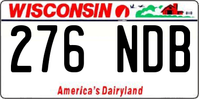 WI license plate 276NDB