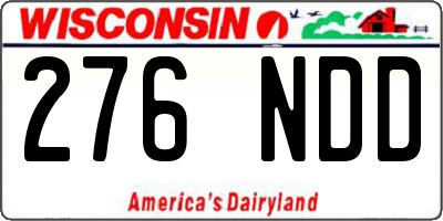 WI license plate 276NDD