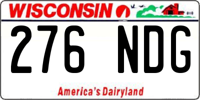 WI license plate 276NDG