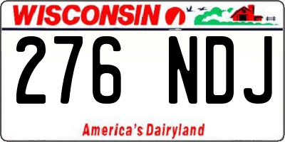 WI license plate 276NDJ