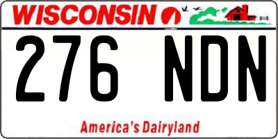 WI license plate 276NDN