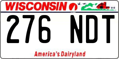WI license plate 276NDT