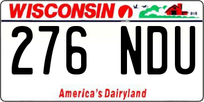 WI license plate 276NDU