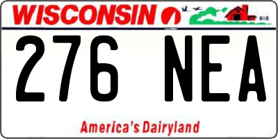 WI license plate 276NEA