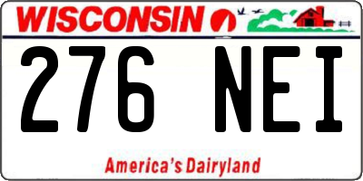 WI license plate 276NEI