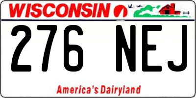 WI license plate 276NEJ