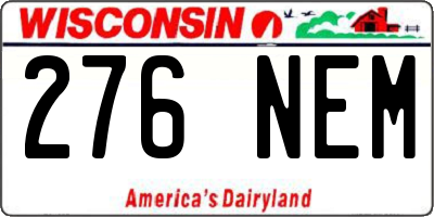 WI license plate 276NEM