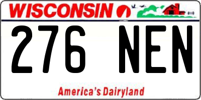 WI license plate 276NEN