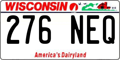 WI license plate 276NEQ