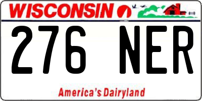 WI license plate 276NER