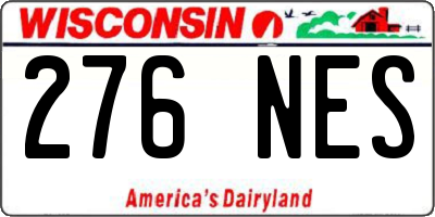 WI license plate 276NES