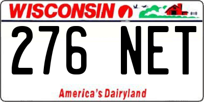 WI license plate 276NET