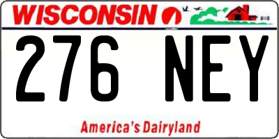 WI license plate 276NEY