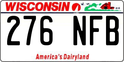 WI license plate 276NFB