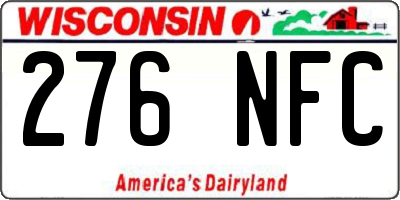 WI license plate 276NFC
