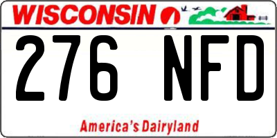 WI license plate 276NFD