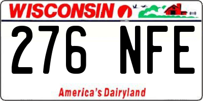 WI license plate 276NFE