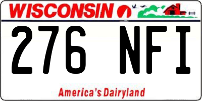 WI license plate 276NFI