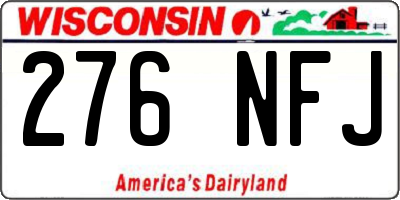 WI license plate 276NFJ