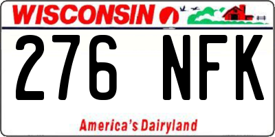 WI license plate 276NFK