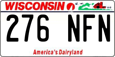 WI license plate 276NFN
