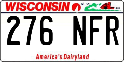 WI license plate 276NFR